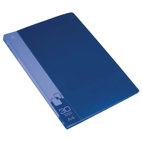 Папка Бюрократ -BPV30BLUE, 30шт вкладышей, A4, пластик, 0.65мм, синий 30 шт./кор.