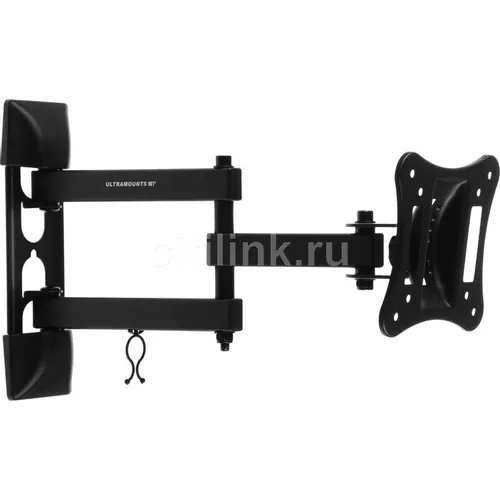 Кронштейн для телевизора ULTRAMOUNTS UM895, 13-27", настенный, поворотно-выдвижной и наклонный, черный