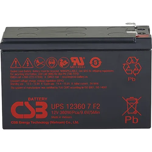 Аккумуляторная батарея CSB UPS 123607 F для ИБП, 12В, 7.5Ач [ups 123607 f2]