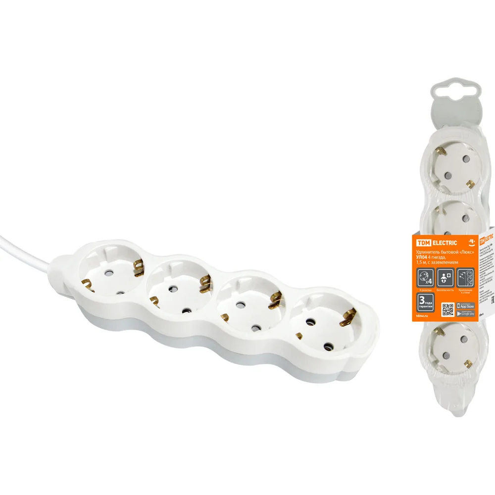 Бытовой удлинитель TDM ELECTRIC Люкс УЛ04 SQ1303-0235