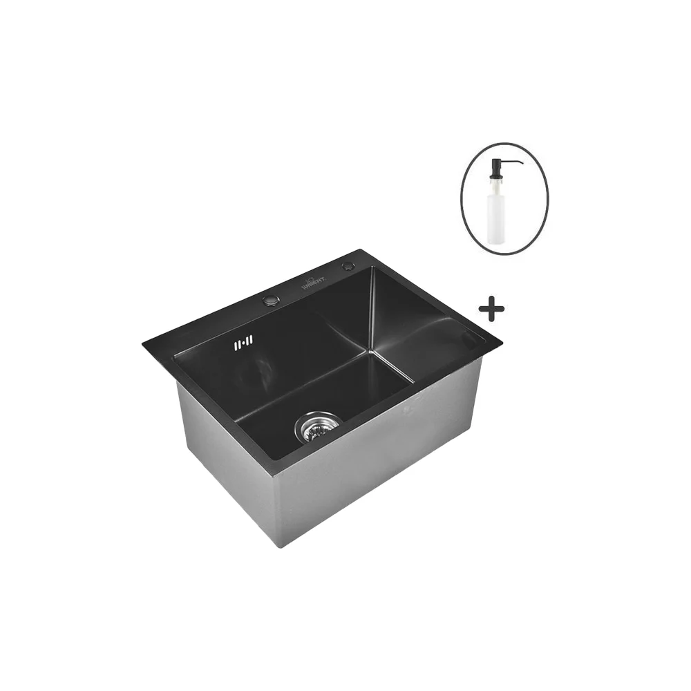Комплект кухонная мойка WISENT WS35848B/WGER019B/W405B