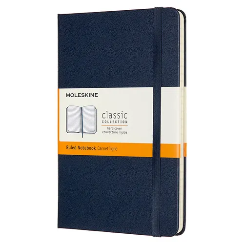 Блокнот Moleskine Classic, 208стр, в линейку, твердая обложка, синий [qp050b20]