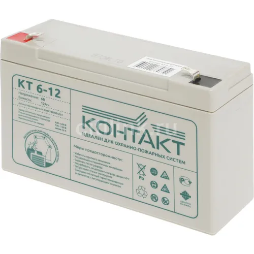 Аккумуляторная батарея КОНТАКТ КТ 6-12 для ИБП, 6В, 12Ач [kntkt0600012s48]