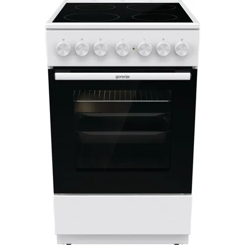Электрическая плита Gorenje GEC5B41WG, стеклокерамика, без крышки, белый