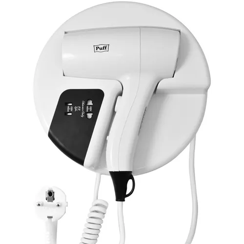 Фен PUFF 1202B, 1200Вт, белый и черный