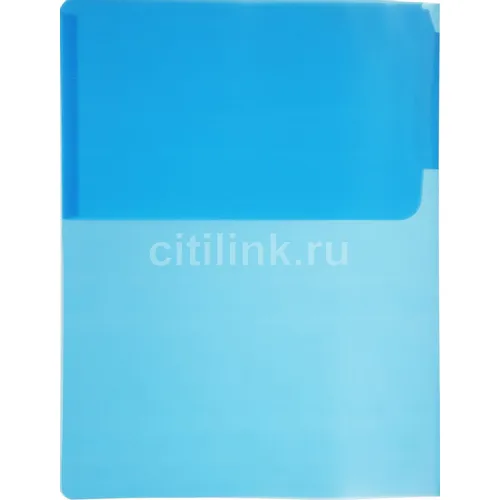 Папка-уголок Бюрократ -E570BLU, A4, пластик, 0.18мм, синий 5 шт./кор.