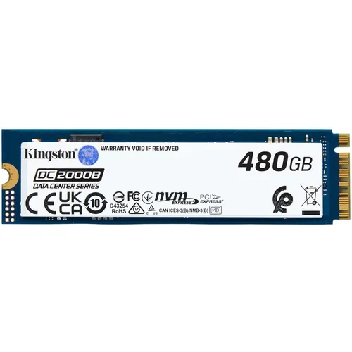 SSD накопитель Kingston DC2000B 480ГБ, M.2 2280, PCIe 4.0 x4, NVMe, M.2 [sedc2000bm8/480g]