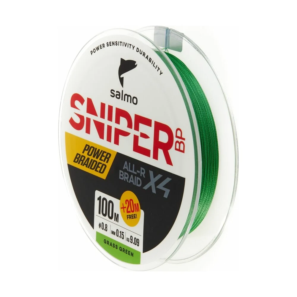 Плетеная леска Salmo Sniper BP ALL R BRAID х4 Grass Green 120/015 4931-015