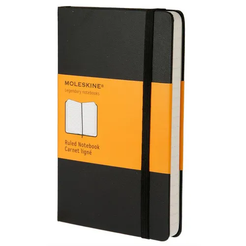 Блокнот Moleskine Classic, 192стр, в линейку, твердая обложка, черный [mm710]