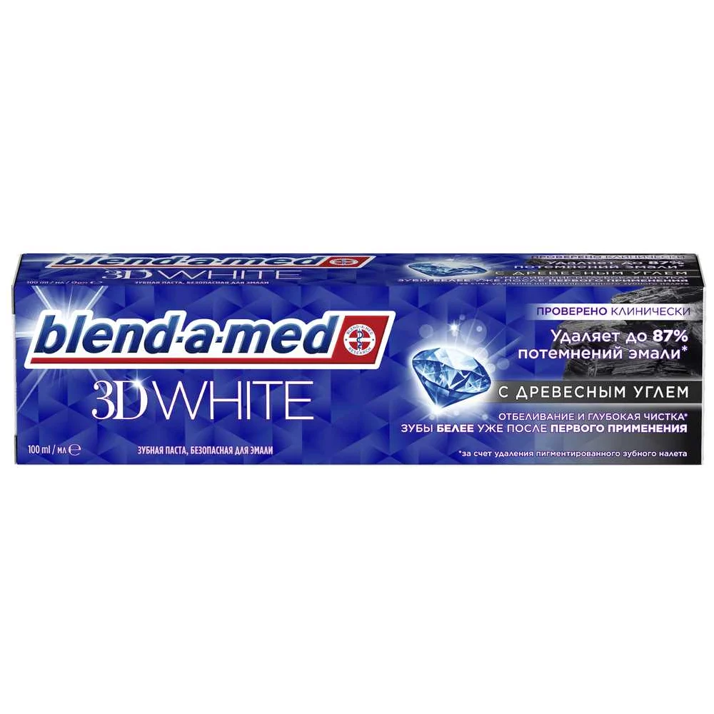 Зубная паста BLEND_A_MED 3D White Отбеливание и глубокая чистка с Древесным углем 0001020847