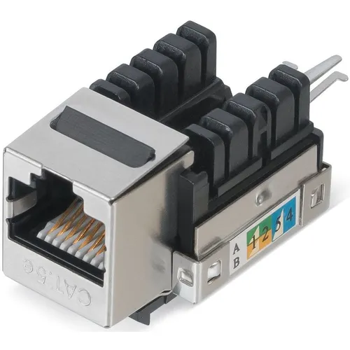 Модуль WRline (WR-KJ-RJ45-C5E-SH-90) информ. Keystone RJ45 1 кат.5E FTP черн.