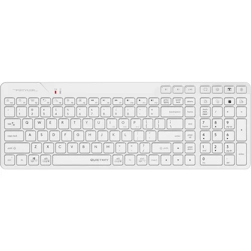 Клавиатура A4TECH Fstyler FBK27C AS, беспроводная, USB, Bluetooth/Радиоканал, ножничная, заводское нанесение кириллицы, белый