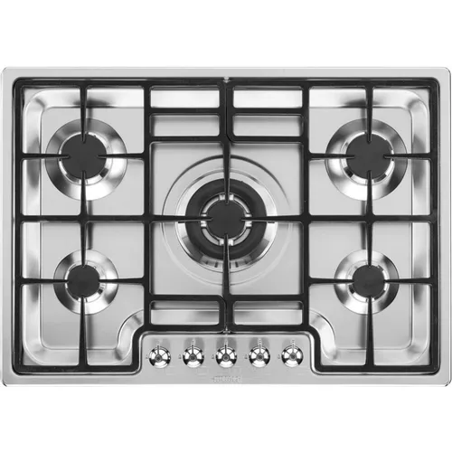 Газовая варочная панель SMEG PGF75-4, 5 конфорок, нержавеющая сталь, серый