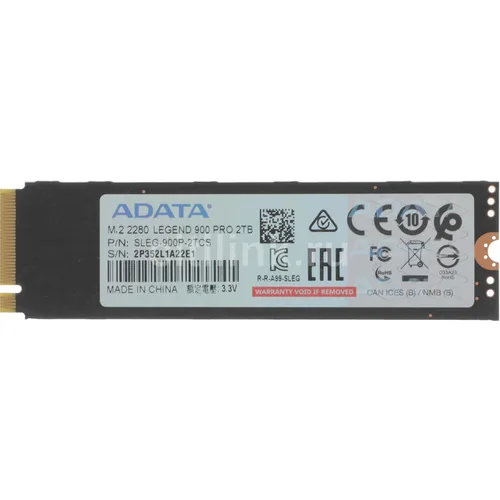 SSD накопитель A-Data Legend 900 Pro SLEG-900P-2TCS 2ТБ, M.2 2280, PCIe 4.0 x4, NVMe, M.2