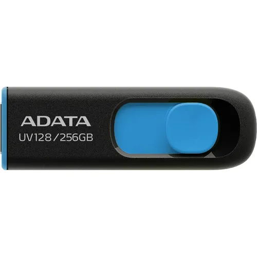 Флешка USB A-Data DashDrive UV128 256ГБ, USB3.0, черный и синий [auv128-256g-rbe]