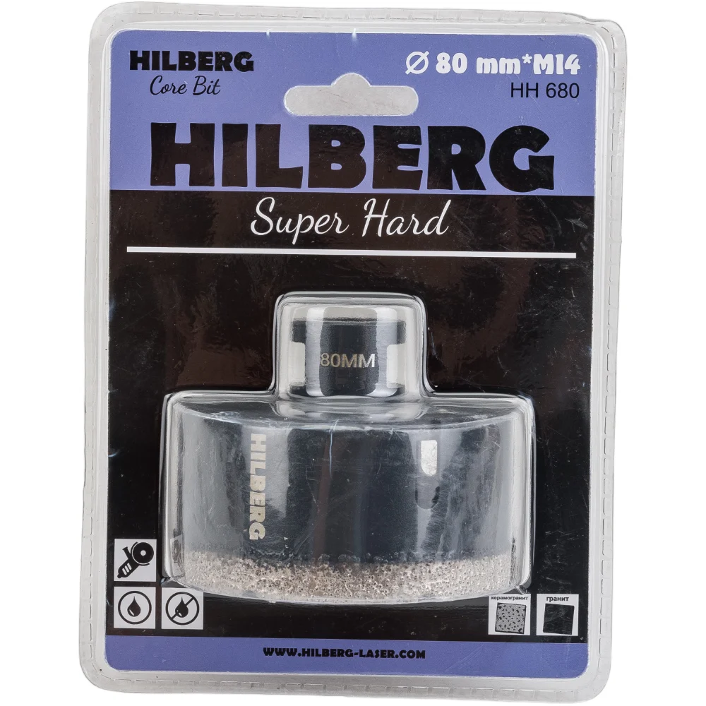 Коронка алмазная по керамике и керамограниту Hilberg Super Hard HH680