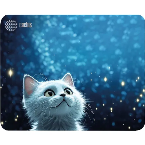 Коврик для мыши Cactus White Cat ткань, 300х250х3мм [cs-mpc-d11m]