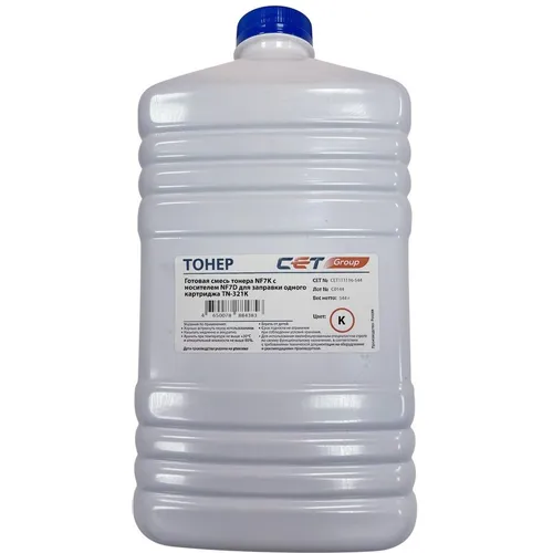 Тонер CET NF7K+NF7D, для KONICA MINOLTA Bizhub 224e/C224/284/364, черный, 544грамм, бутылка