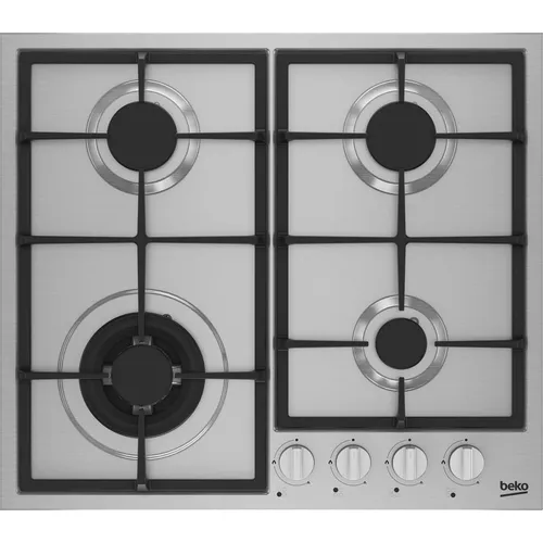 Газовая варочная панель Beko HIYG 64225 SXO, 4 конфорки, нержавеющая сталь, серебристый