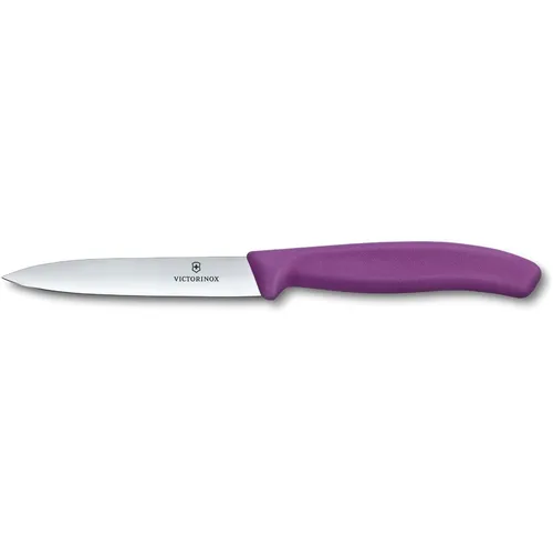 Нож кухонный Victorinox Swiss Classic, универсальный, для чистки овощей и фруктов, 100мм, заточка прямая, стальной, пурпурный [6.7705.c1]