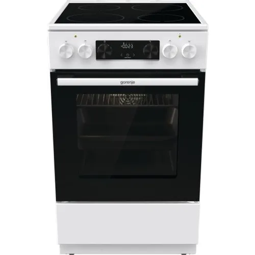 Электрическая плита Gorenje GEC5C61WG, стеклокерамика, без крышки, белый