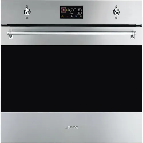 Духовой шкаф электрический SMEG SO6302M2X, 68л, дверца с 3 стеклами, нержавеющая сталь/черный