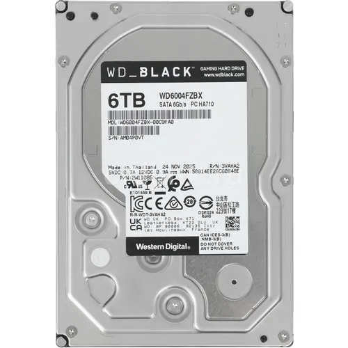 Жесткий диск WD Black WD6004FZBX, 6ТБ, HDD, SATA III, 3.5"