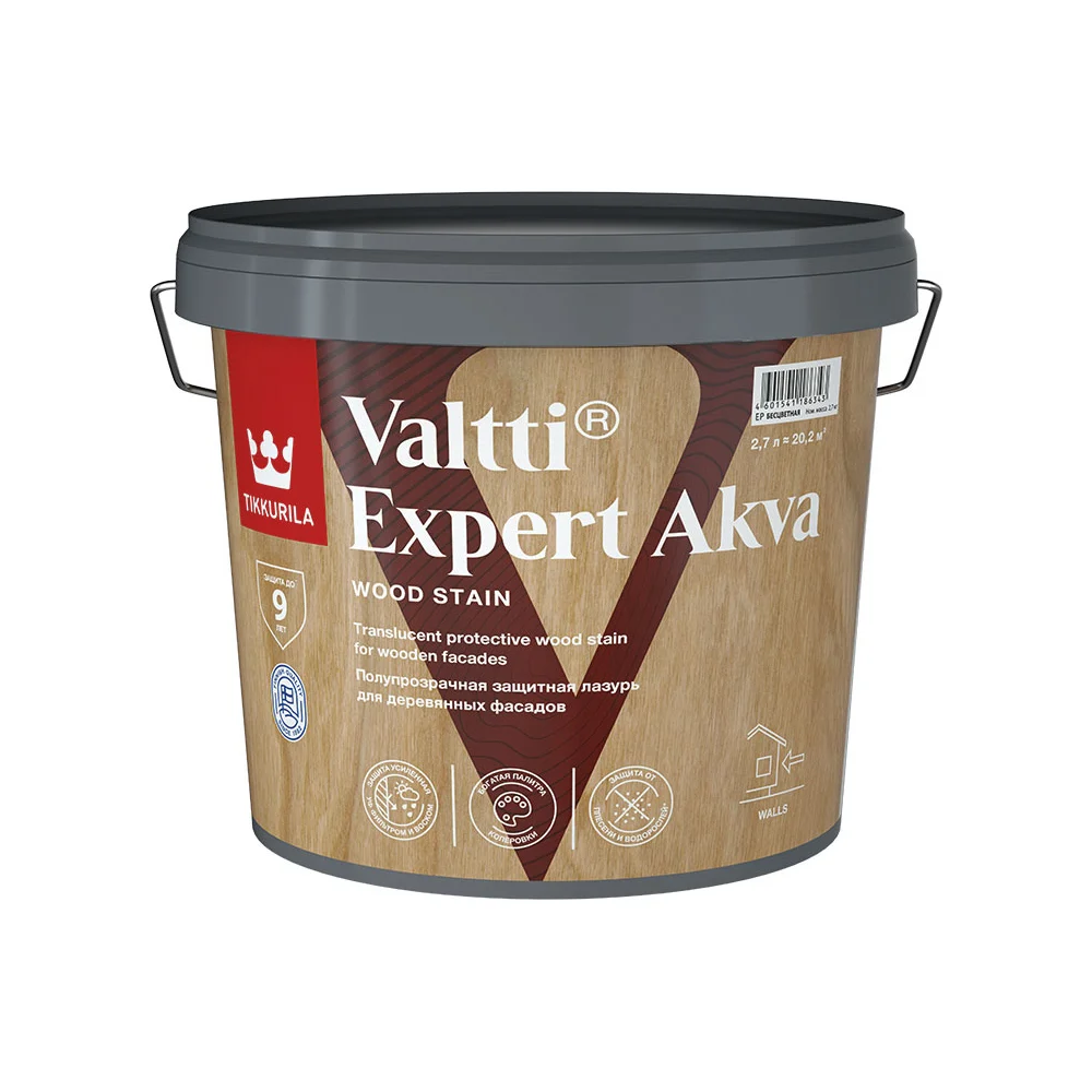 Высокоэффективная защитная лазурь Tikkurila VALTTI EXPERT AKVA 700009619