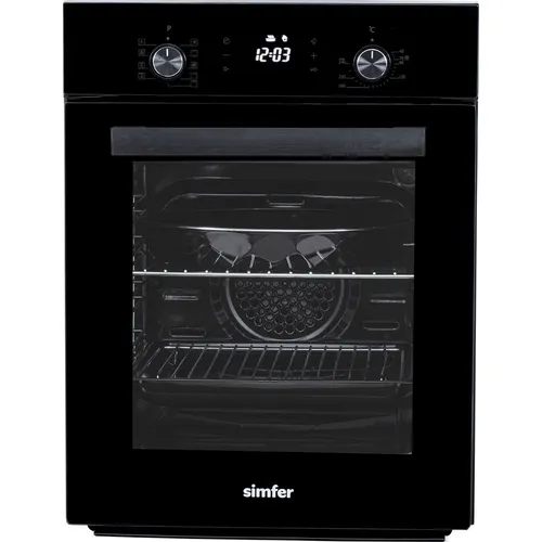 Духовой шкаф электрический Simfer B4ES69225, 47л, дверца с 3 стеклами, черный