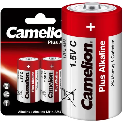 LR14C Батарейка CAMELION Plus Alkaline LR14-BP2, 2 шт.