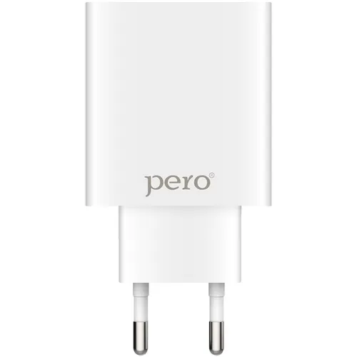 Сетевое зарядное устройство PERO ТС02, 2xUSB-A, 10.5Вт, 2.1A, белый [тс02w2a]