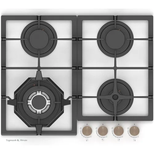 Газовая варочная панель ZIGMUND & SHTAIN M 26.6 W, 4 конфорки, закаленное стекло, белый