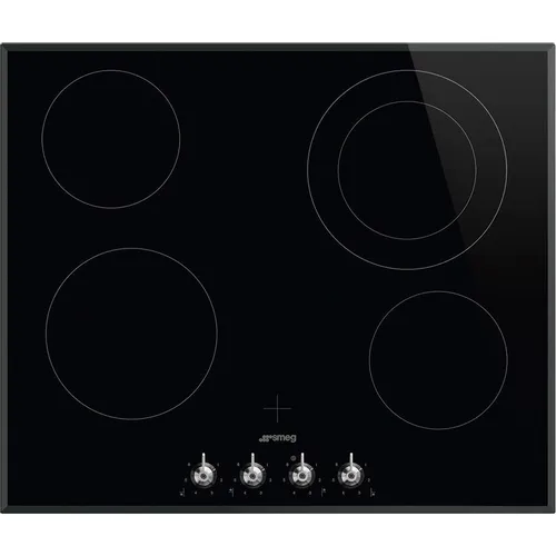 Электрическая варочная поверхность SMEG Classica SE364ETBM, конфорок: 4 шт., стеклокерамика, независимая, черный