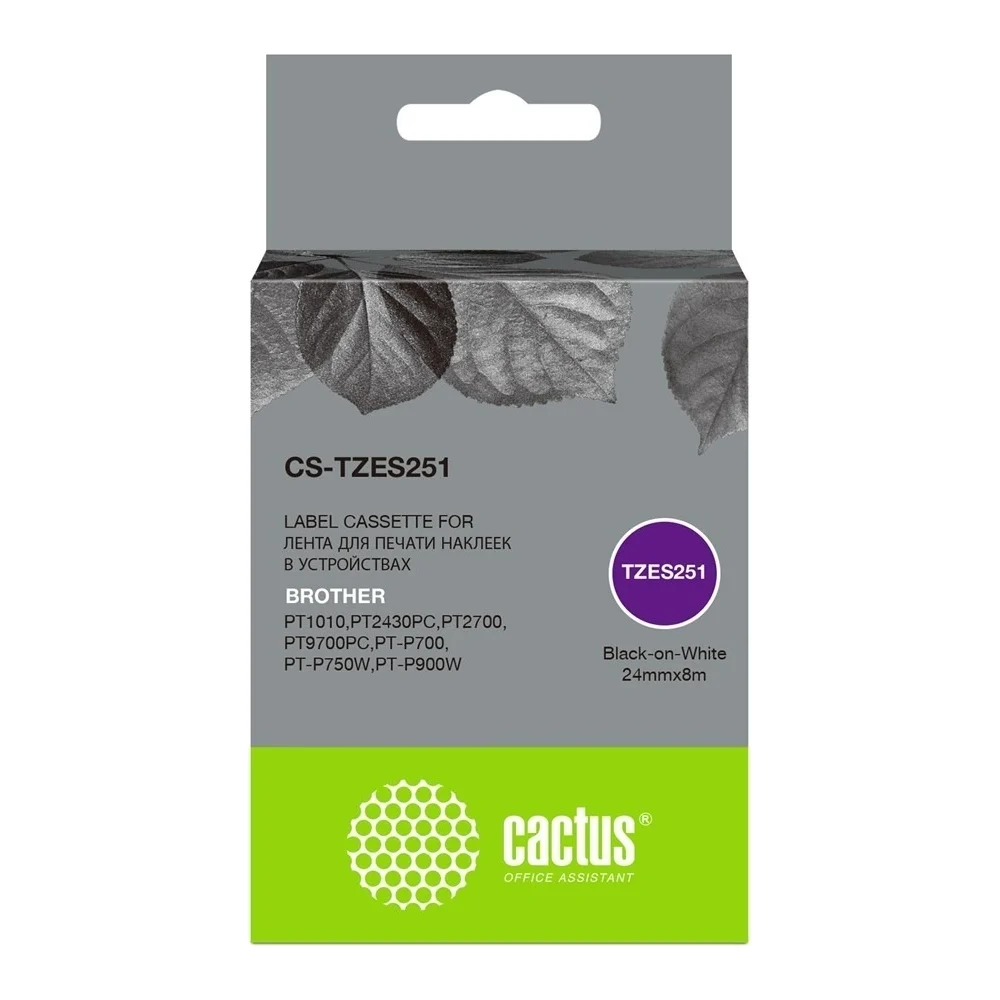 Ленточный картридж для brother 1010/1280/1280vp/2700vp Cactus tze-s251 CS-TZES251