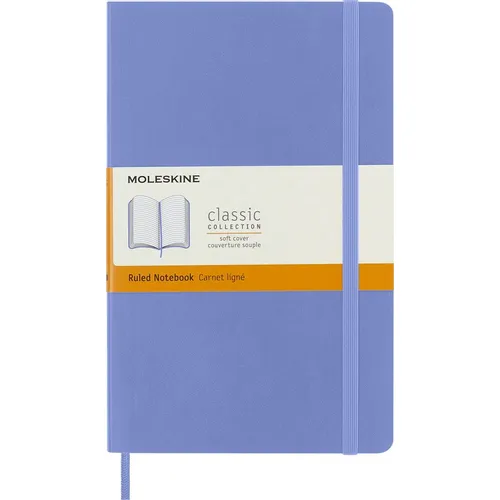Блокнот Moleskine Classic Soft, 192стр, в линейку, мягкая обложка, голубая гортензия [qp616b42]
