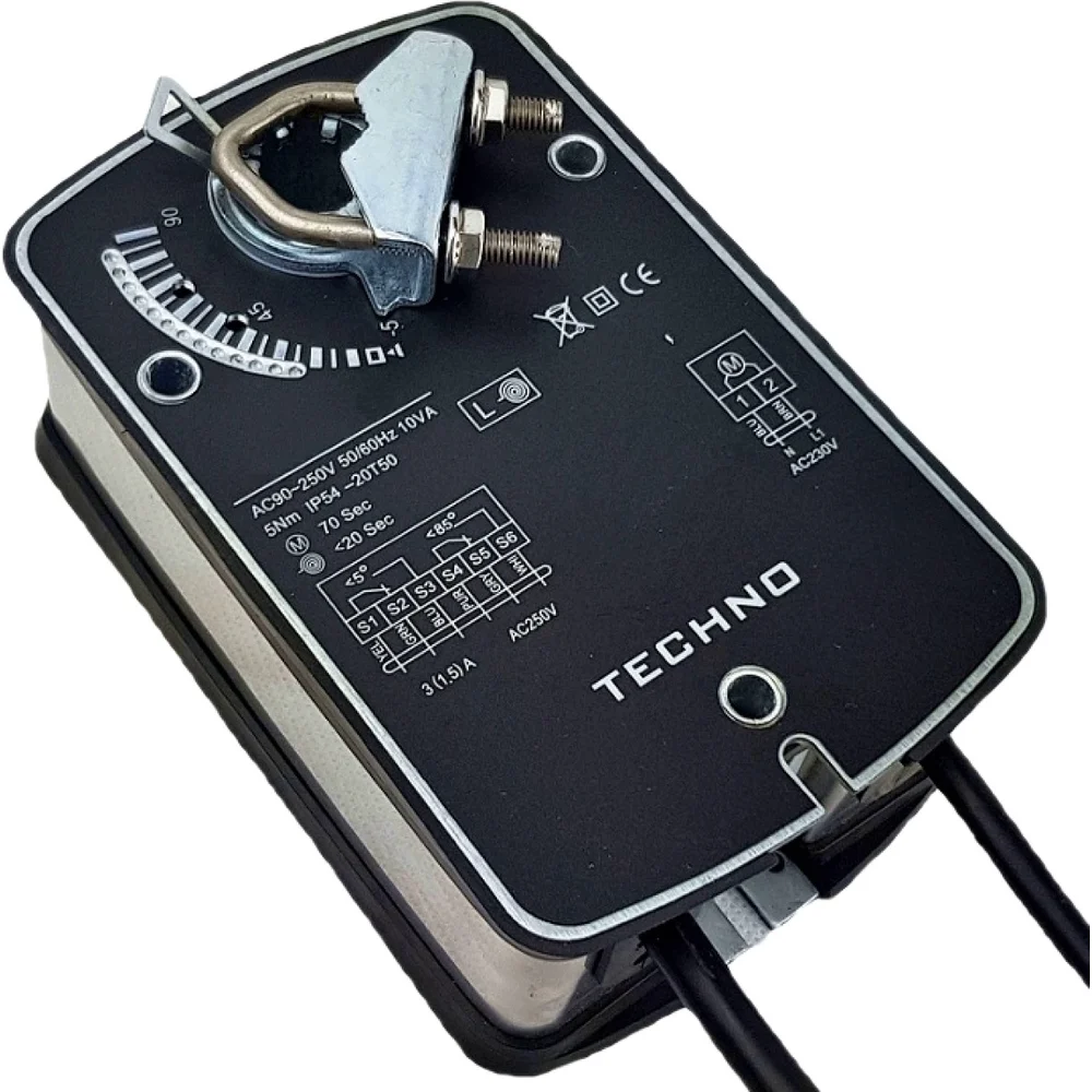 Электропривод воздушной заслонки TECHNO SC-05DN/24V 200500