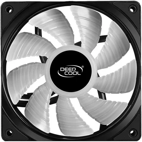 Вентилятор DeepCool RF 120 120мм, 4-pin, 1500об/мин, 18 - 27 дБ, RGB, черный, Ret [dp-frgb-rf120-1c]