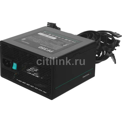 Блок питания DeepCool PF350, 350Вт, 80 PLUS WHITE, 120мм, черный, retail [r-pf350d-ha0b-wdeu]
