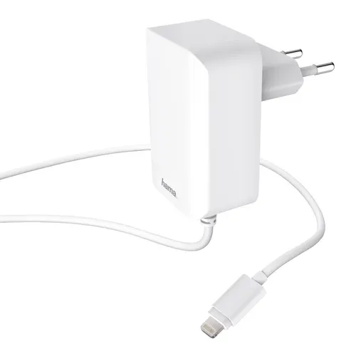 Сетевое зарядное устройство HAMA H-178342, 8-pin Lightning, 12Вт, 2.4A, белый [00178342]