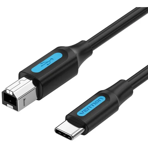 Кабель VENTION CQUBG, USB Type-C (m) (прямой) - USB B(m) (прямой), 1.5м, черный