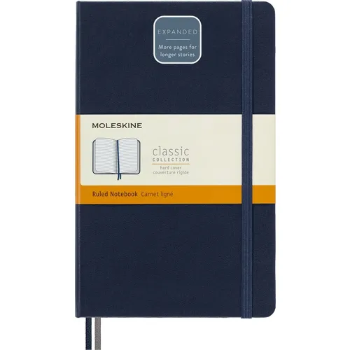 Блокнот Moleskine Classic Expended, 400стр, в линейку, твердая обложка, синий сапфир [qp060expb20]
