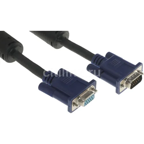 Кабель-удлинитель видео PREMIER 5-960EXT, VGA (m) - VGA (f), 3м, ф/фильтр, черный [5-960ext 3.0]