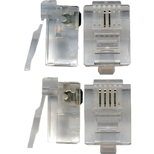 Коннектор LanMaster TWT-PL12-6P2C/100 UTP кат.3 RJ12 прозрачный (упак.: 100шт)