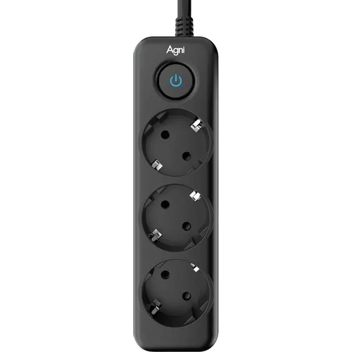 Сетевой фильтр AGNI TP-FD3E, 2м, черный [tp-fd3e-3m-black]