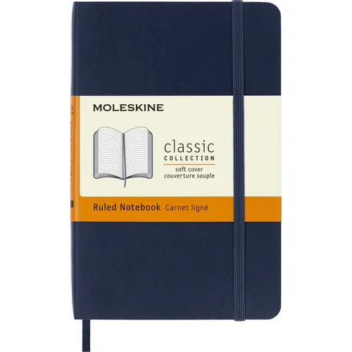 Блокнот Moleskine Classic Soft, 192стр, в линейку, мягкая обложка, синий сапфир [qp611b20]