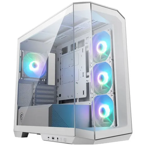 Корпус mATX MSI MAG Pano M100R PZ, Mini-Tower, без БП, белый [306-7g24w21-809]