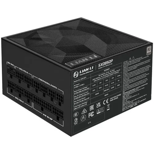 Блок питания Lian Li SX0850P, 850Вт, 80 PLUS PLATINUM, 120мм, черный, retail [g9p.sx0850p.b000.ru]