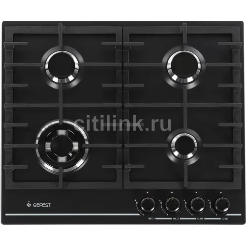 Газовая варочная панель GEFEST ПВГ 1214-01 К2, 4 конфорки, эмаль, черный
