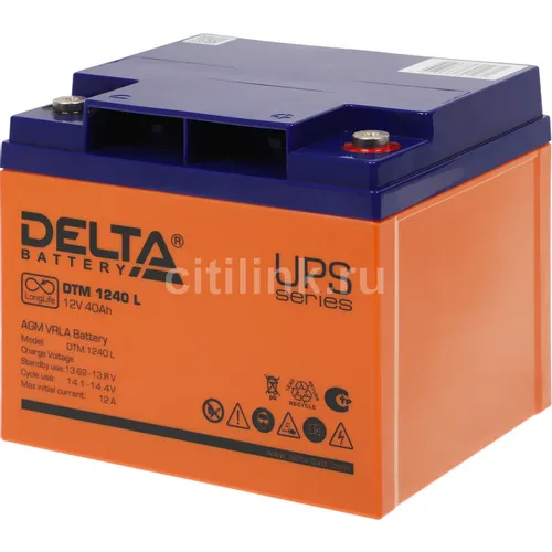 Аккумуляторная батарея Delta DTM 1240 L для ИБП, 12В, 40Ач