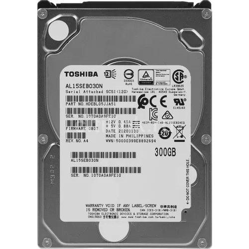 Жесткий диск Toshiba AL15SEB030N, 300ГБ, HDD, SAS 3.0, 2.5"